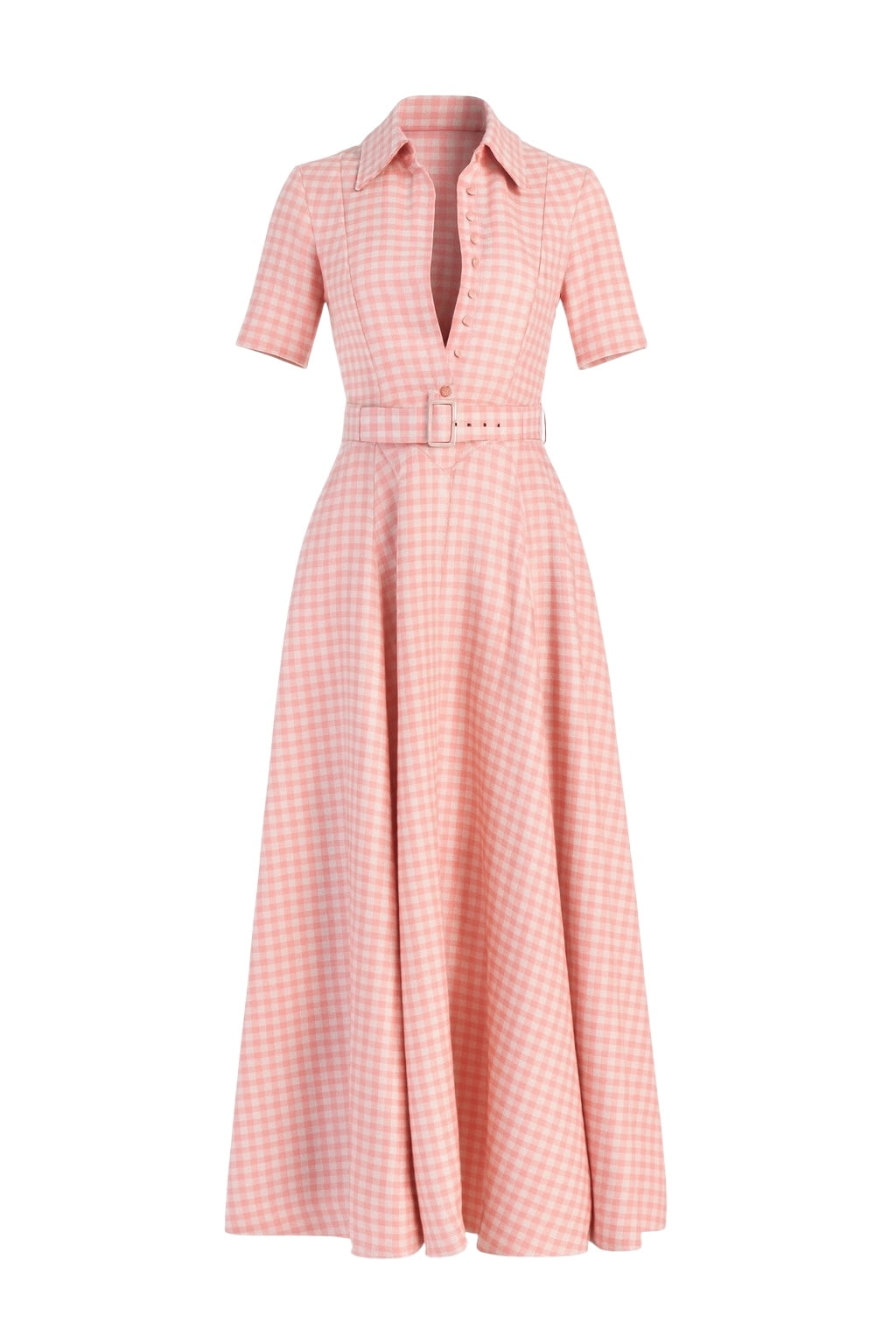 emilia wickstead pink gingham maxi dress