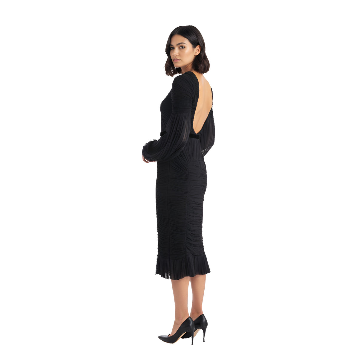 tom ford ruched midi dress
