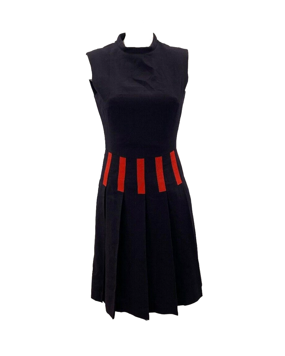 Jean Patou Black and Red Pleated Dress