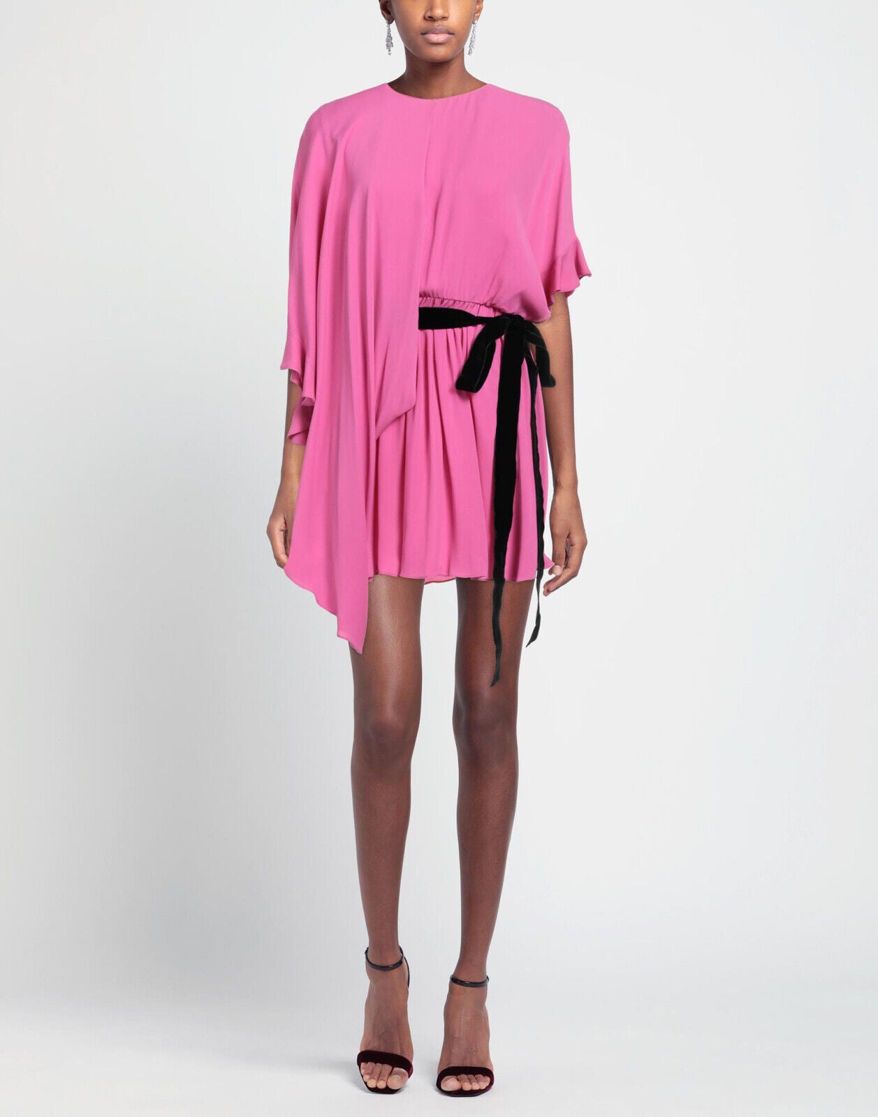 Valentino Pink Dress with Black Belt My Store Valentino Pink Dress with Black Belt My Store