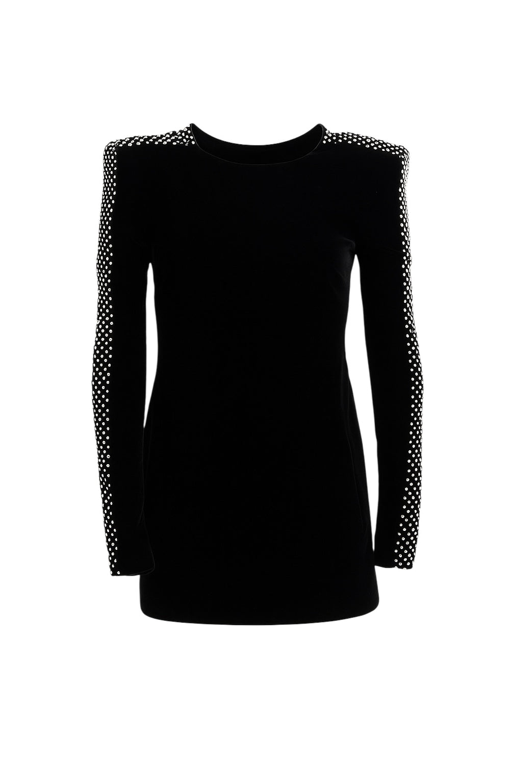 saint laurent black velvet embellished dress