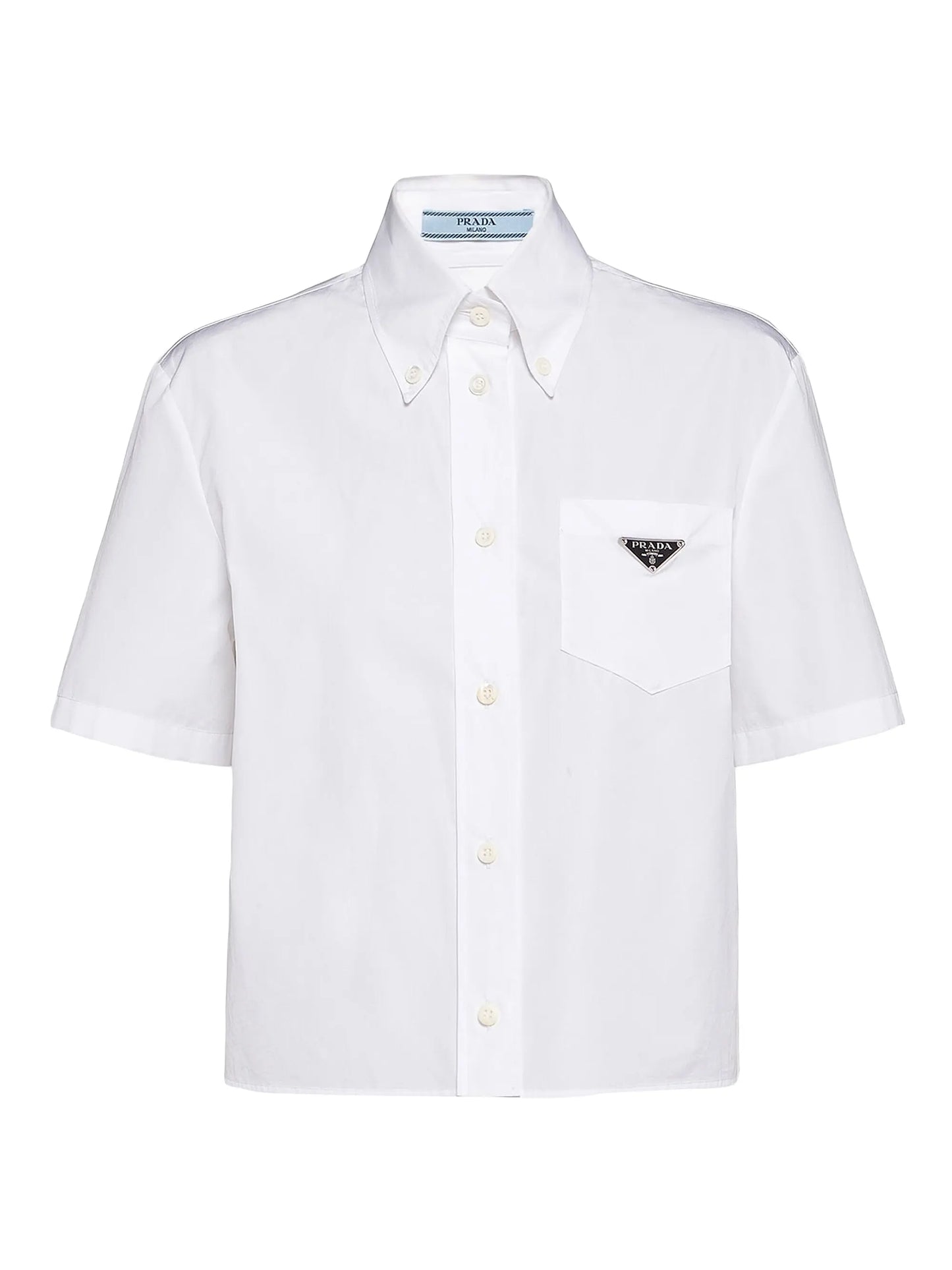Prada White Cropped Button Down