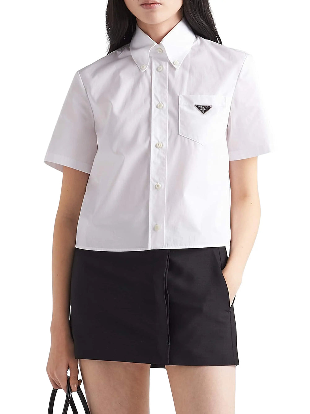 Prada White Cropped Button Down