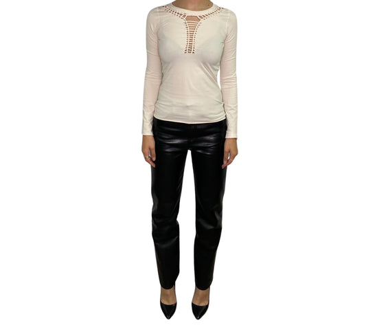 Jean Paul Gaultier White Longsleeve Cut Out Top