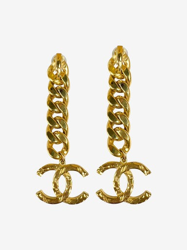 Chanel Gold Dangle Chain Earings