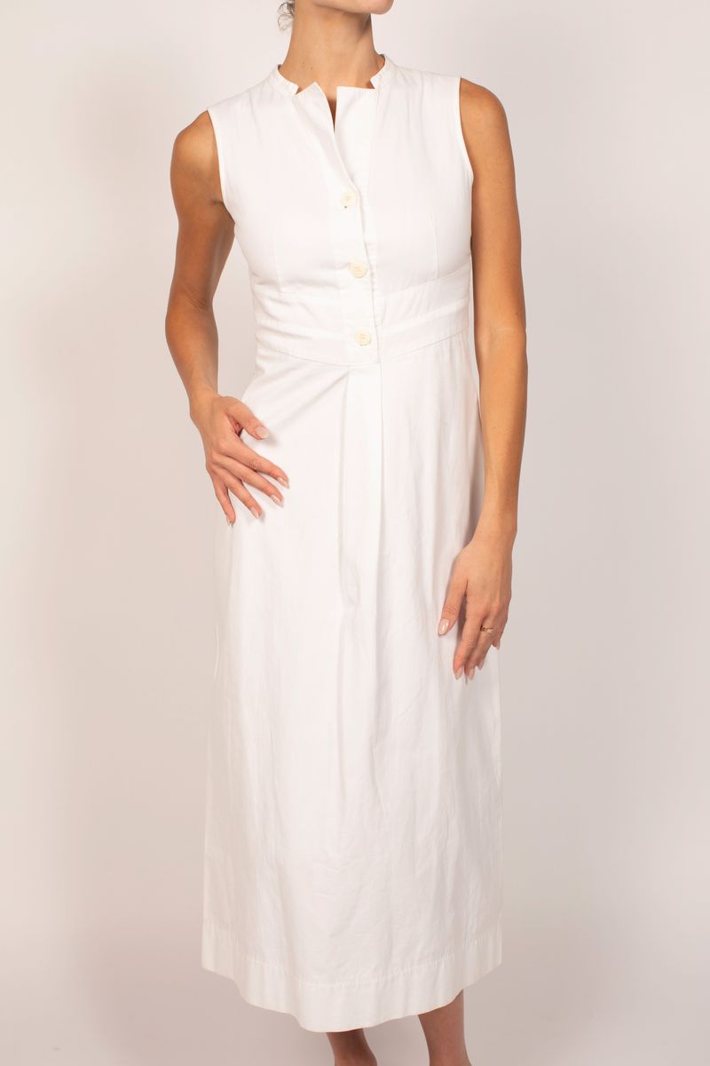 Miu Miu White Linen Midi Dress