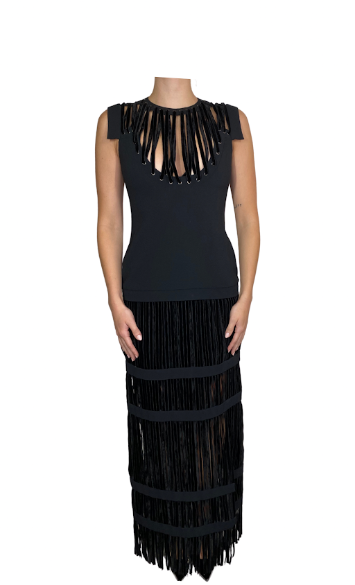 Tom Ford Black Fringe Gown