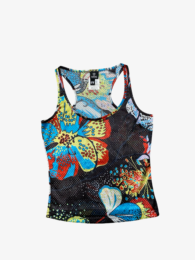 Versace Tropical Floral Athletic Tank Top