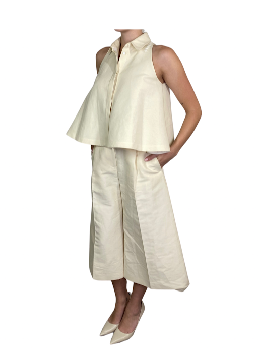 Marni Cream Capri Pants & Vest Top Set