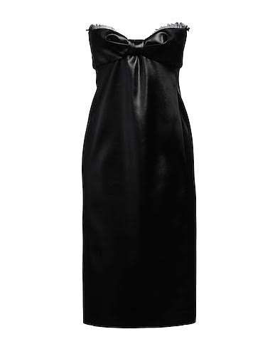 Saint Laurent Black Strapless Bow Midi Dress