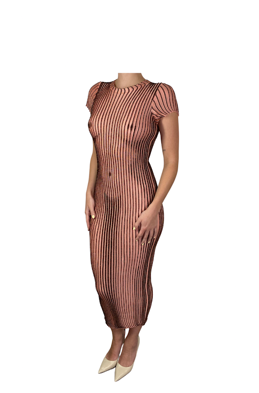 Jean Paul Gaultier Pink Body Maxi Dress
