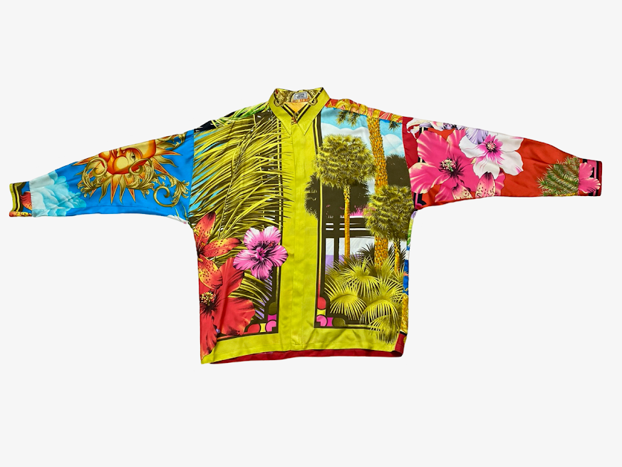 Versace Tropical Art Button Up