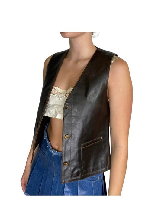 Miu Miu Brown Leather Vest