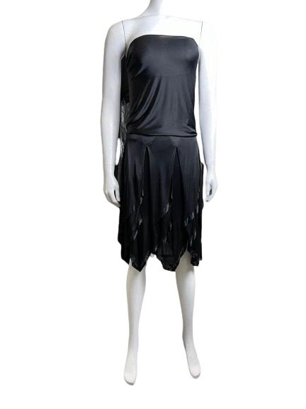 Saint Laurent Strapless Distressed Dress