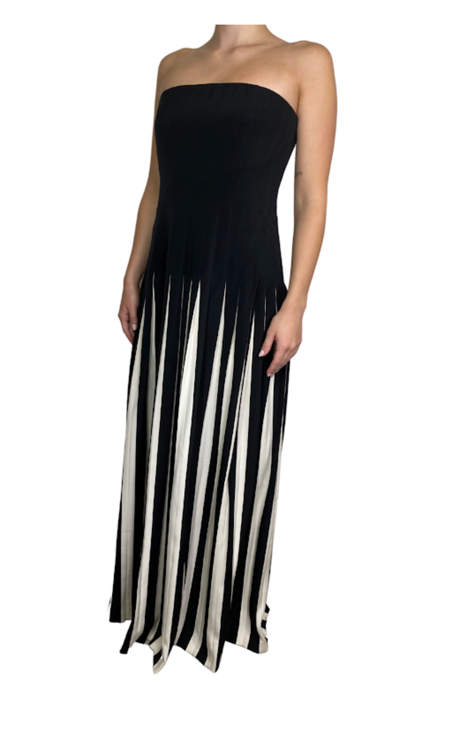 Ralph Lauren Black & White Strapless Gown
