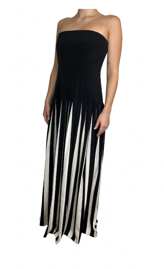 Ralph Lauren Black & White Strapless Gown
