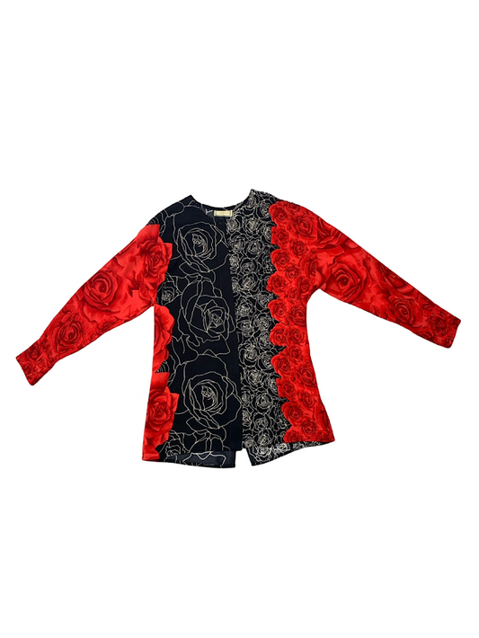 Versace Black & Red Roses Button Up