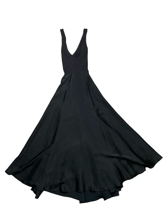 Alaia Black Fit n Flare Maxi Dress