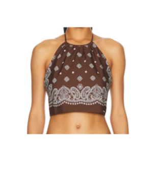 Miu Miu Brown Paisley Halter Top