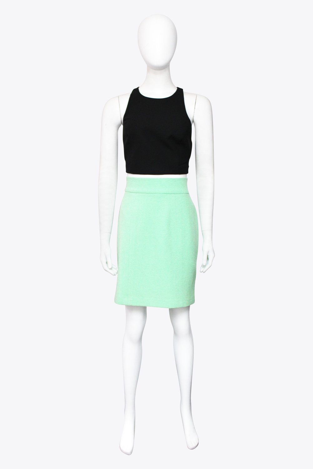 Chanel Green Pencil Skirt