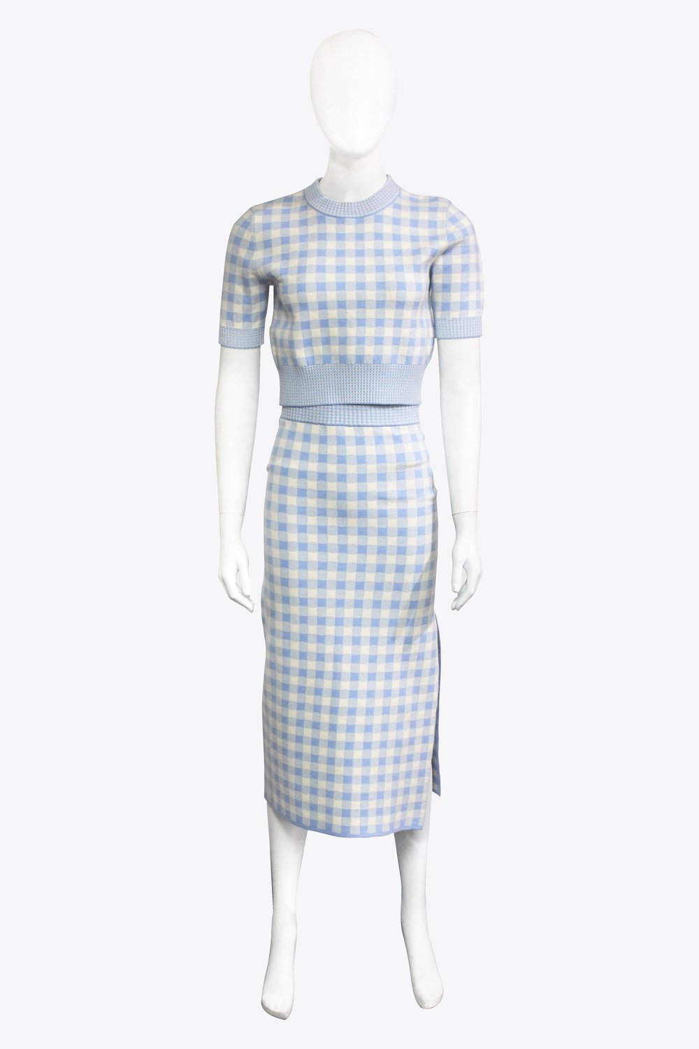 Altuzarra Blue and White Checkered Knit Set