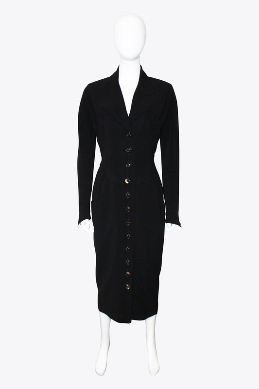 Karl Lagerfeld Black Maxi Coat Dress