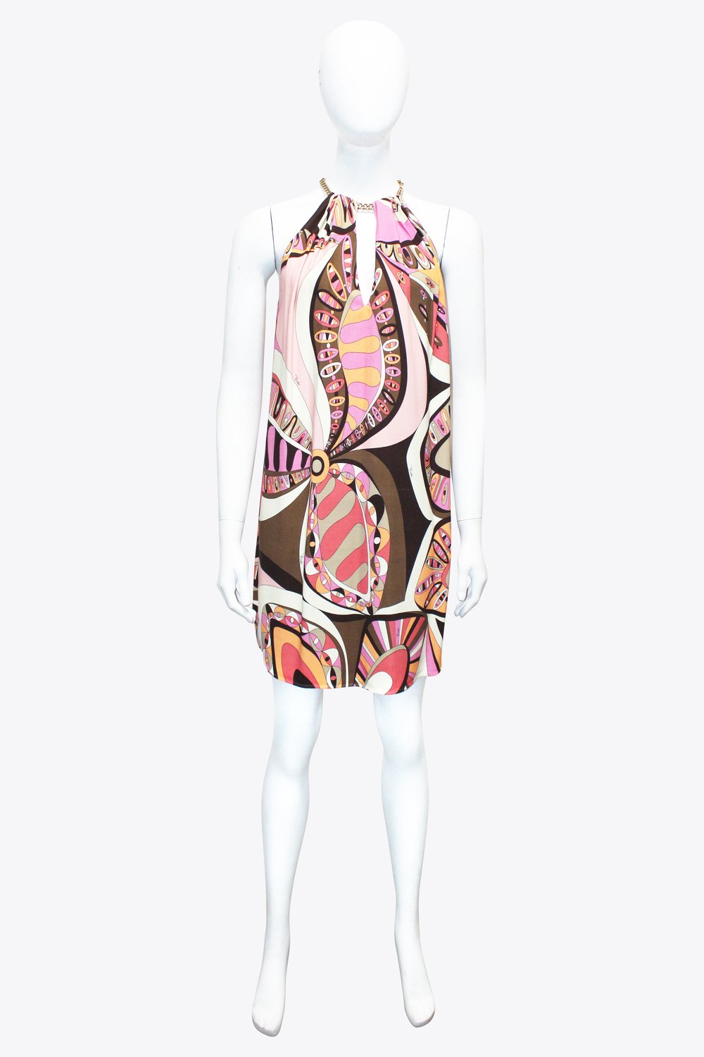 Pucci Pink Graphic Halter Mini Dress