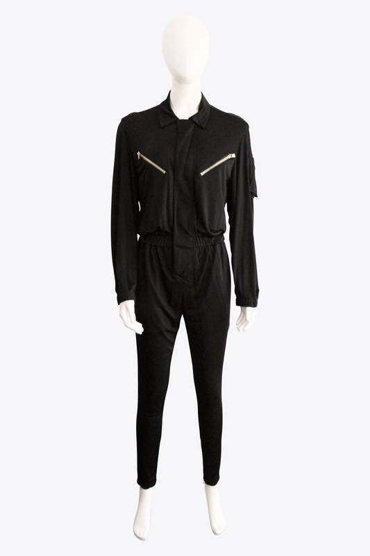 Alexandre Vauthier Black Jumpsuit with Gold Zipper Accents