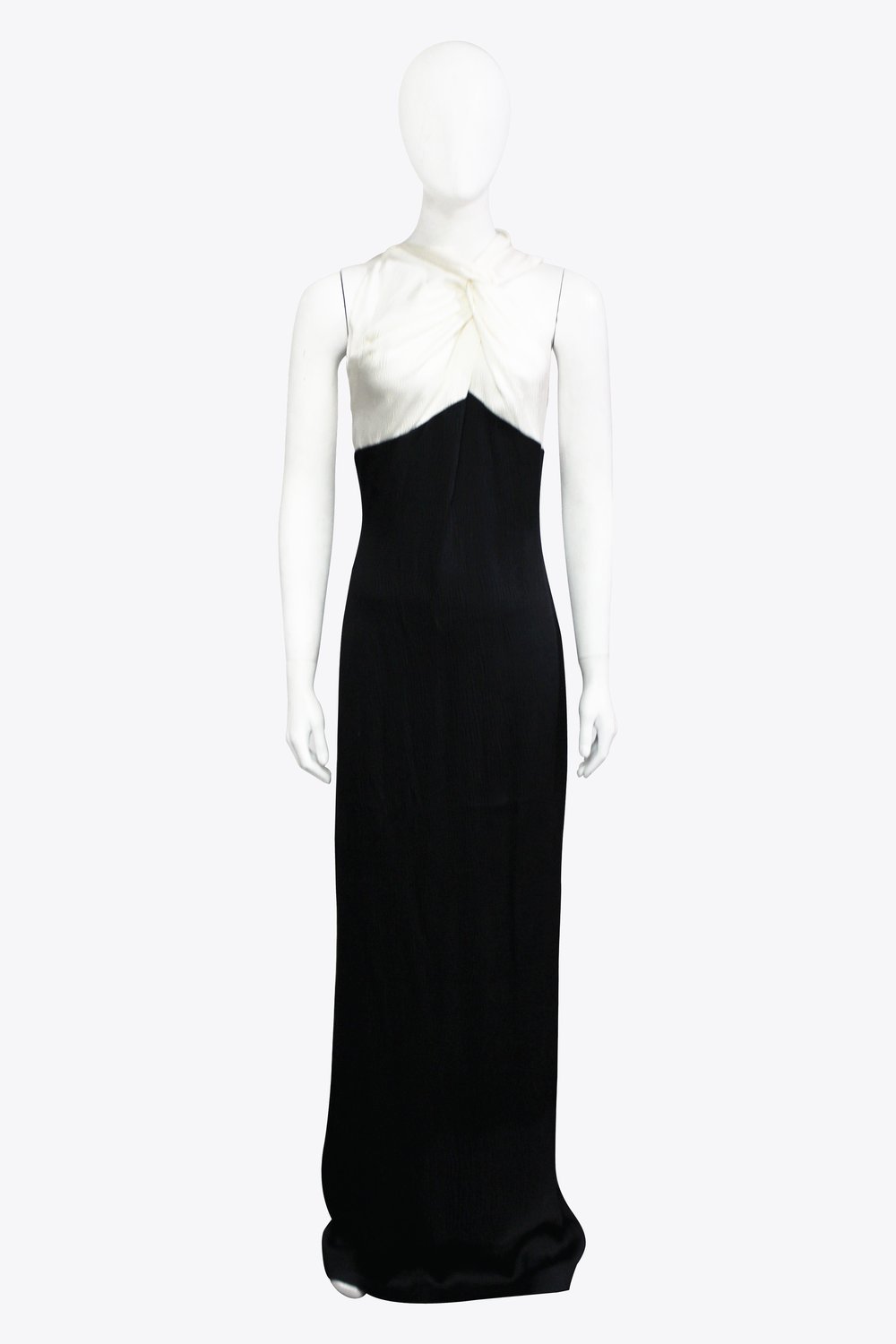 Roland Mouret Black and White Halter Gown