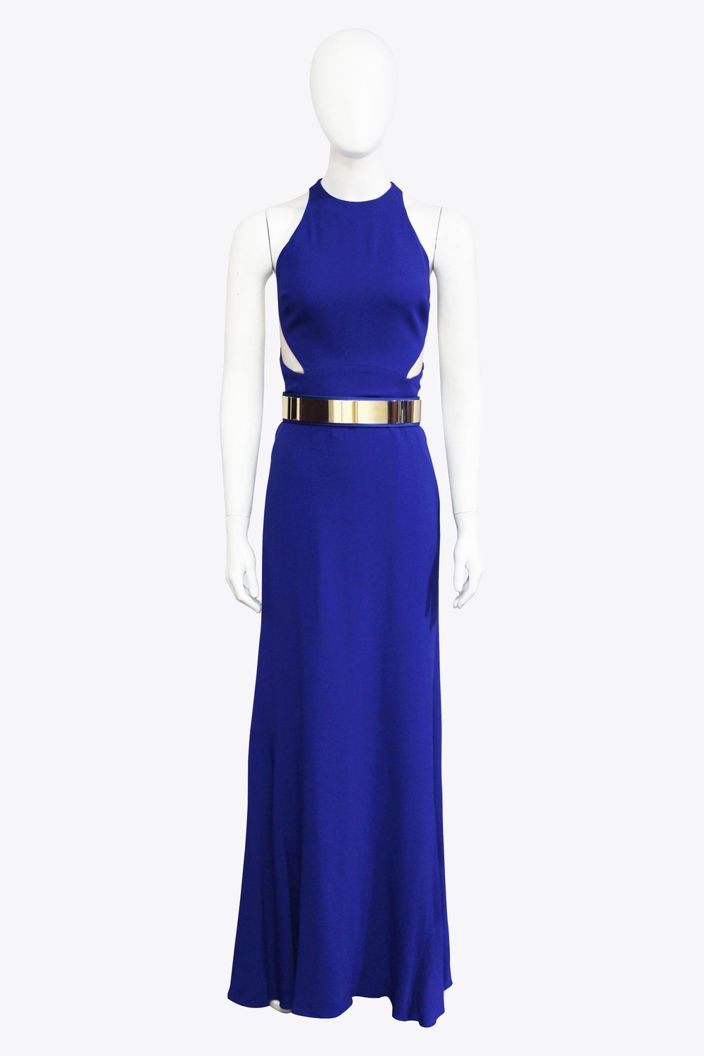 Stella McCartney Blue Halter Gown with Belt