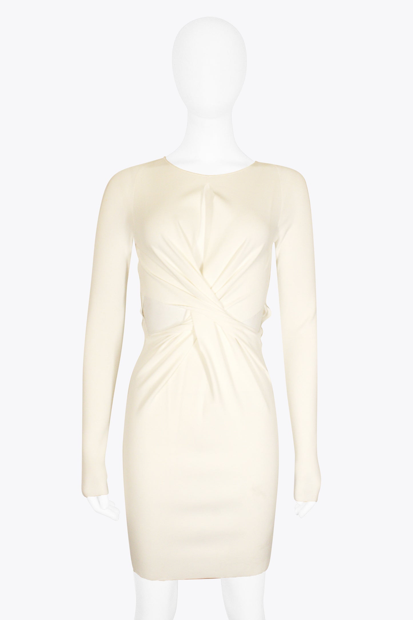 Stella McCartney Cream Long-Sleeve Mini Dress With Cut Outs