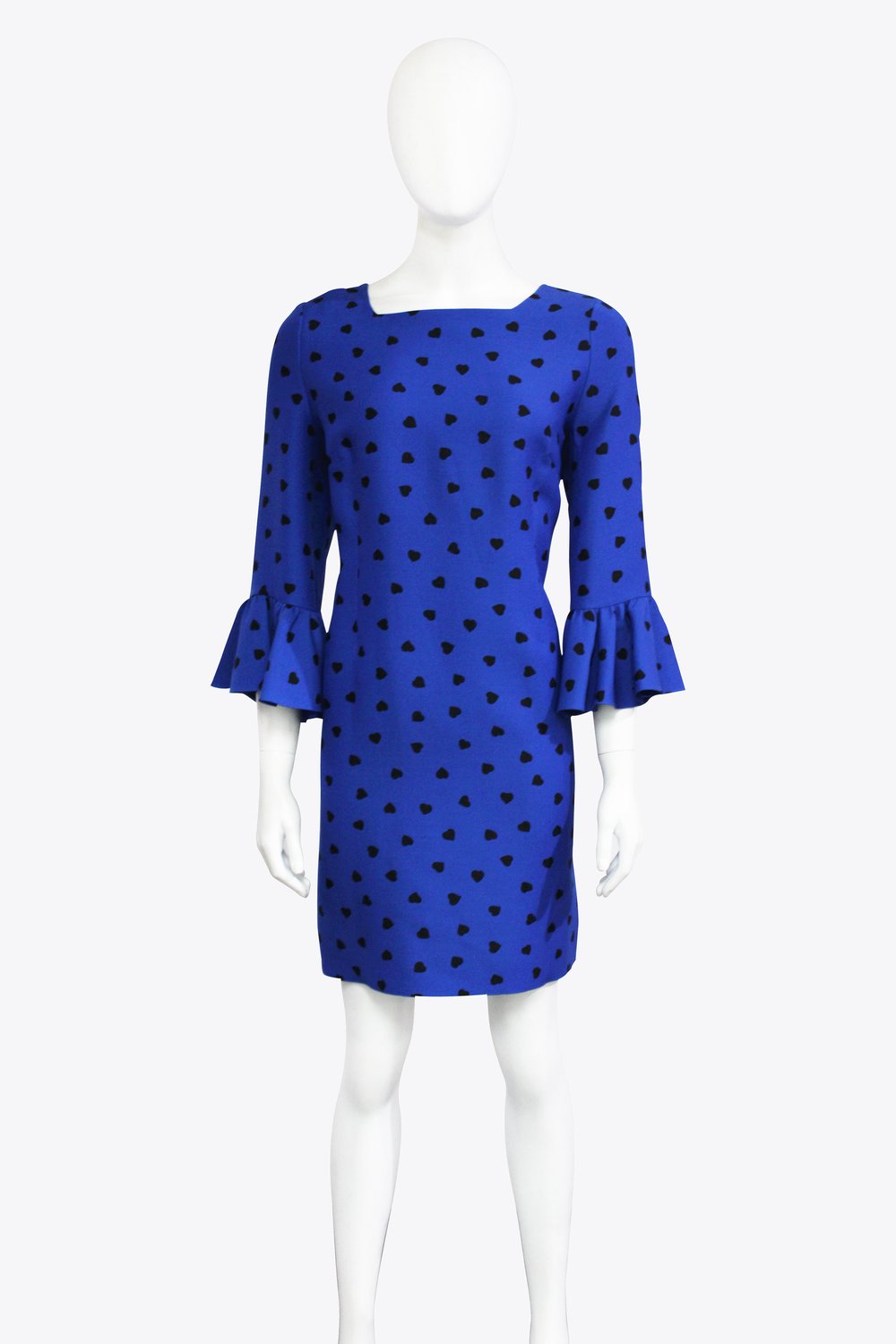 Valentino Blue Dress with Black Hearts