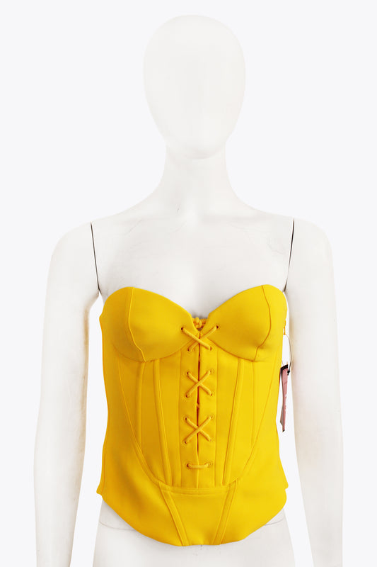 Moschino Yellow Corset Tube Top