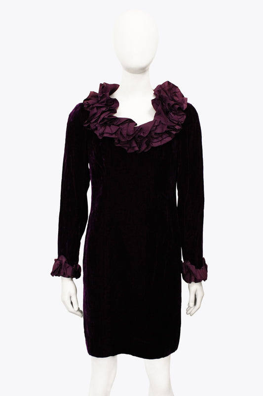 Guy Laroche Ruffle Purple Dress