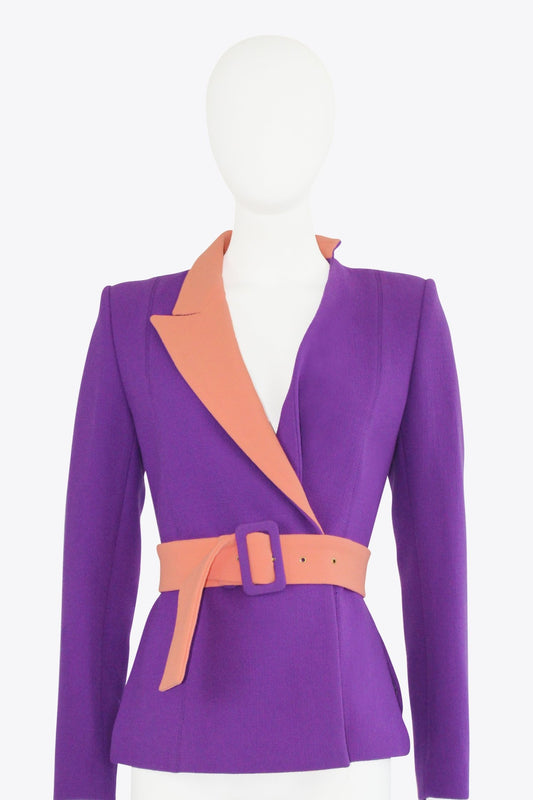 Fausto Puglisi Purple Blazer With Orange Accents