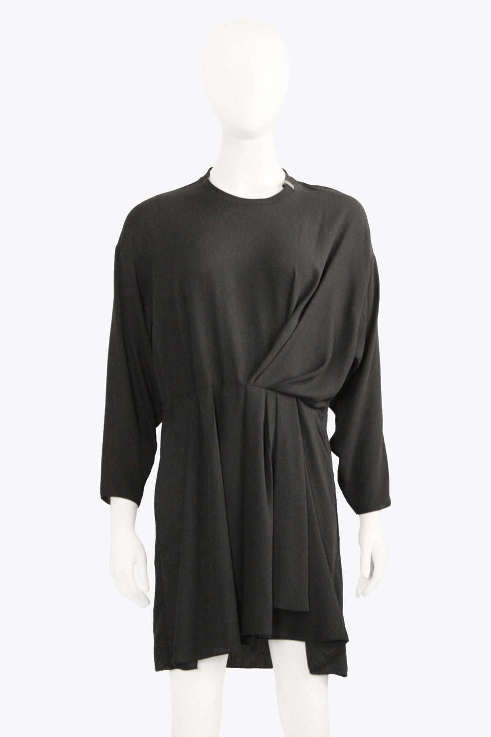 Louis Vuitton Black Longsleeve Draped Dress