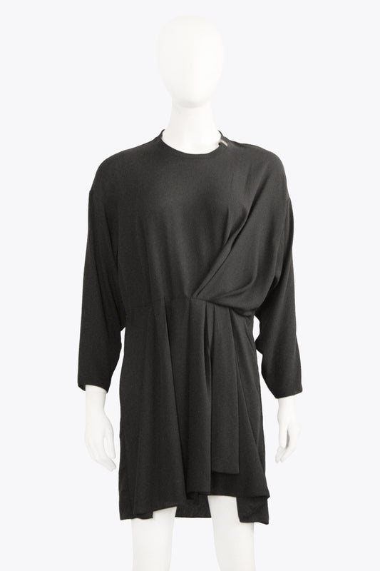 Louis Vuitton Black Longsleeve Draped Dress