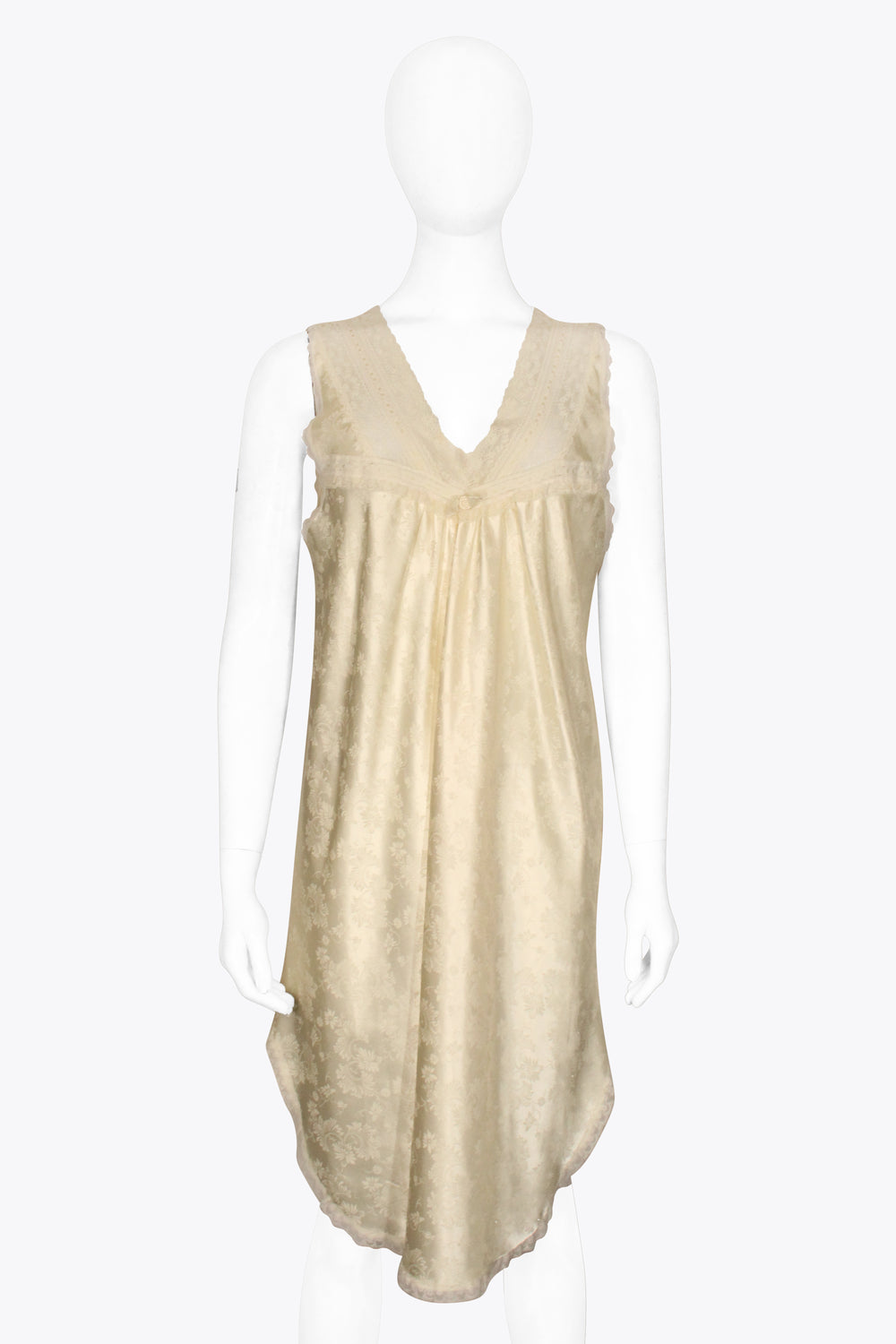 Christian Dior Cream Floral Slip With Lace Detail