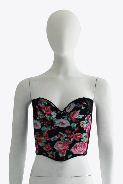 Christian Dior Black & Pink Floral Corset