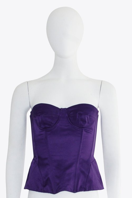 Dolce & Gabbana Purple Strapless Corset