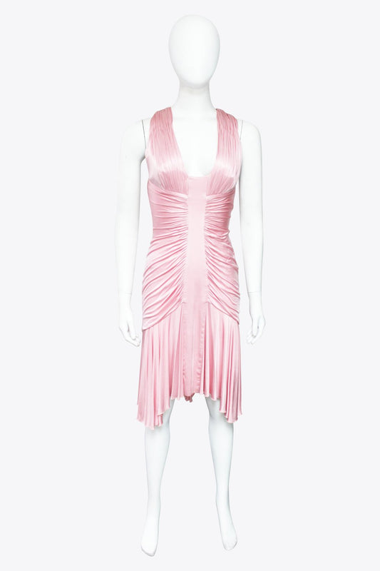 Versace Pink Ruching Dress