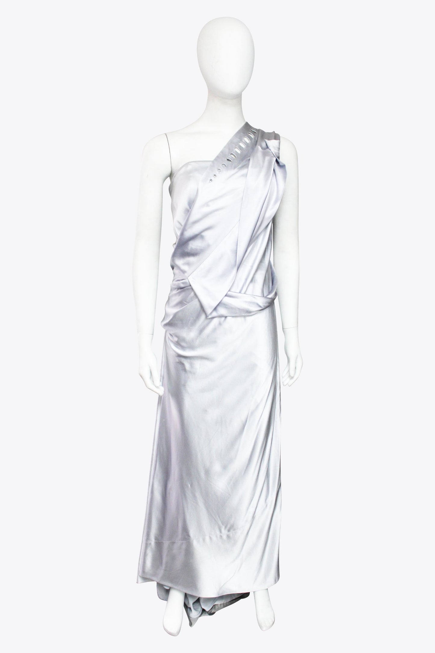 Marc Jacobs Silver Metallic Toga Style Gown