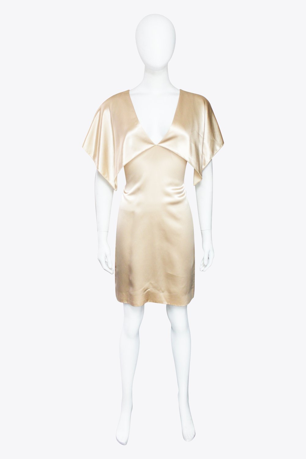 Christopher Kane Cream Short Sleeve Mini Dress