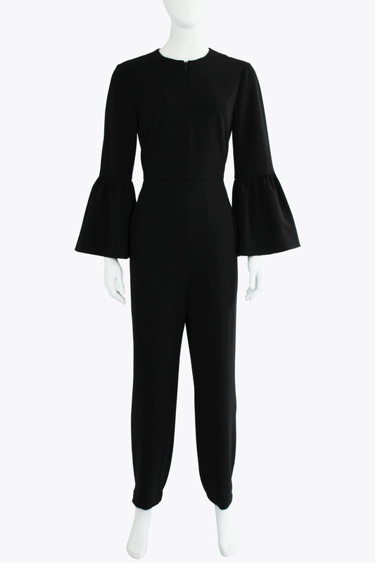 Tibi Black Jumpsuit With Peplum Sleeve