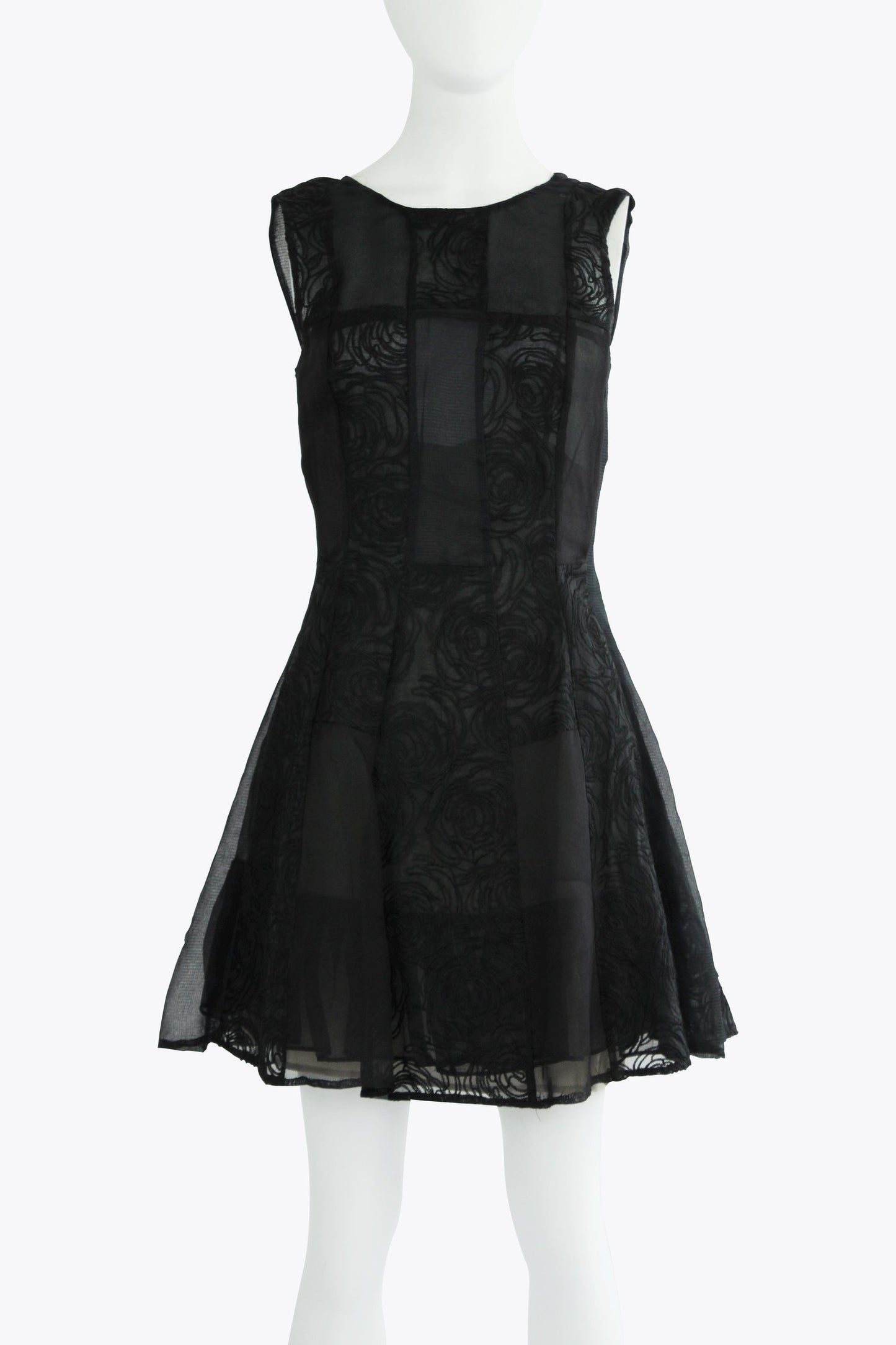 NL Black Dress With Black Rose Panel Detail