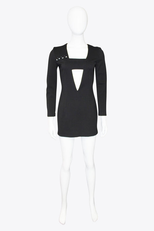 Anthony Vaccarello Black Cut Out Dress