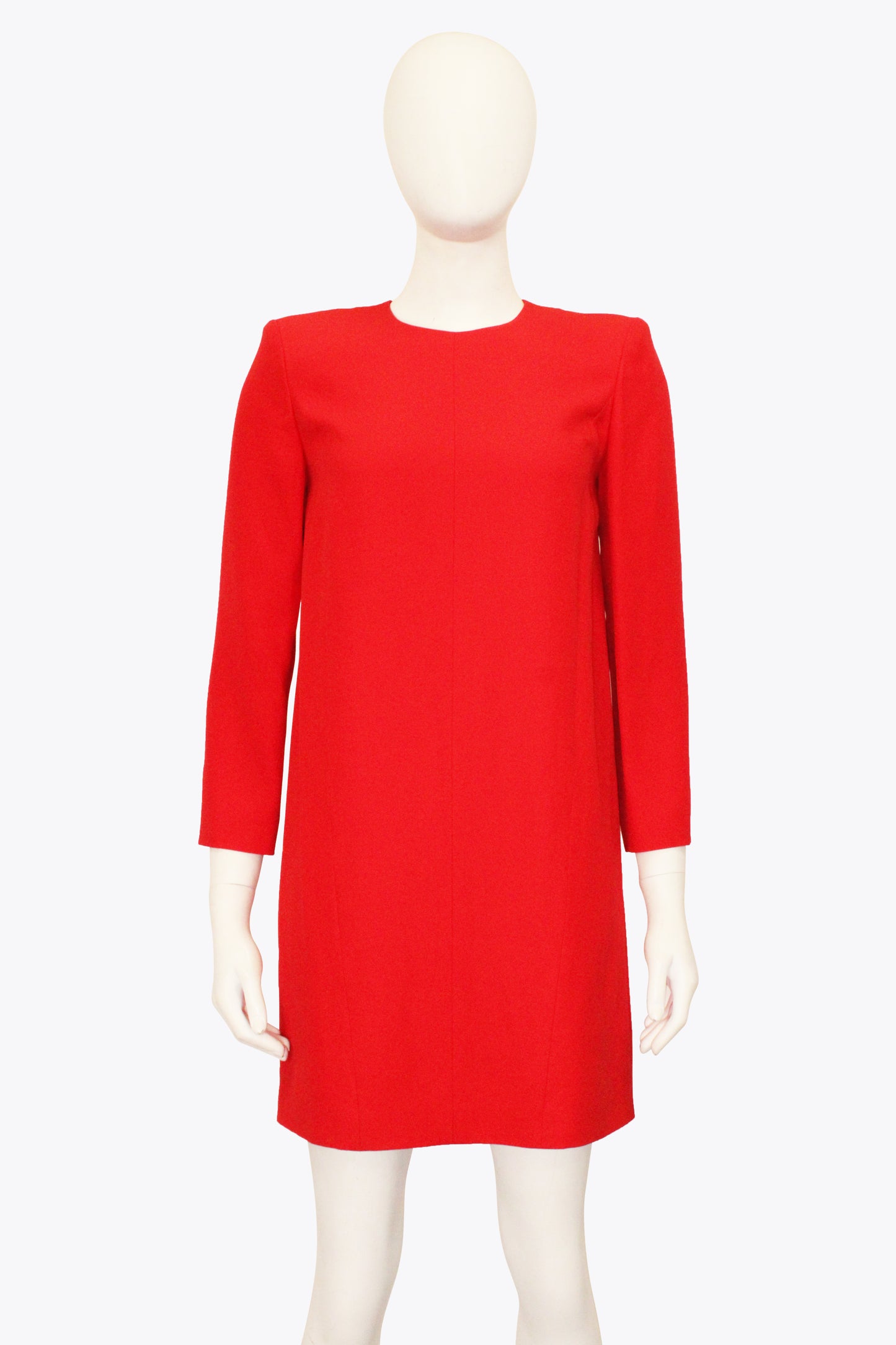 Givenchy Red Long-Sleeve Dress With Shoulder Pads