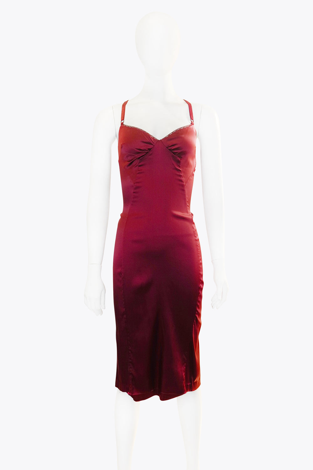 Dolce & Gabbana Red Slip Midi Dress
