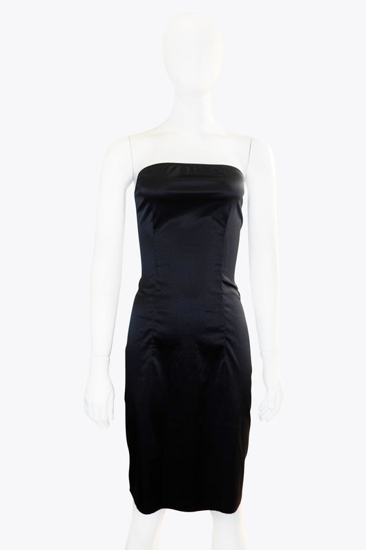 Jean Paul Gaultier Black Strapless Slip Dress