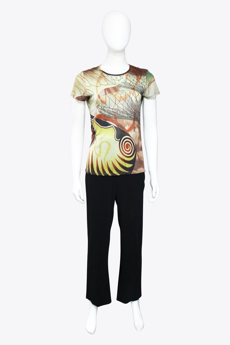 Jean Paul Gaultier Mesh Bug Print T-shirt